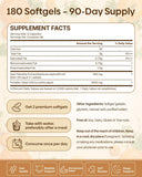 Comparativa visual Polvaritho Everly mostrando tamaño del envase y conteo de 180 softgels