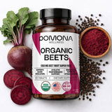 Pomona Wellness frasco frontal mostrando cápsulas y etiquetado orgánico