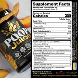 Poop Juice comparación de tamaño del envase para referencia
