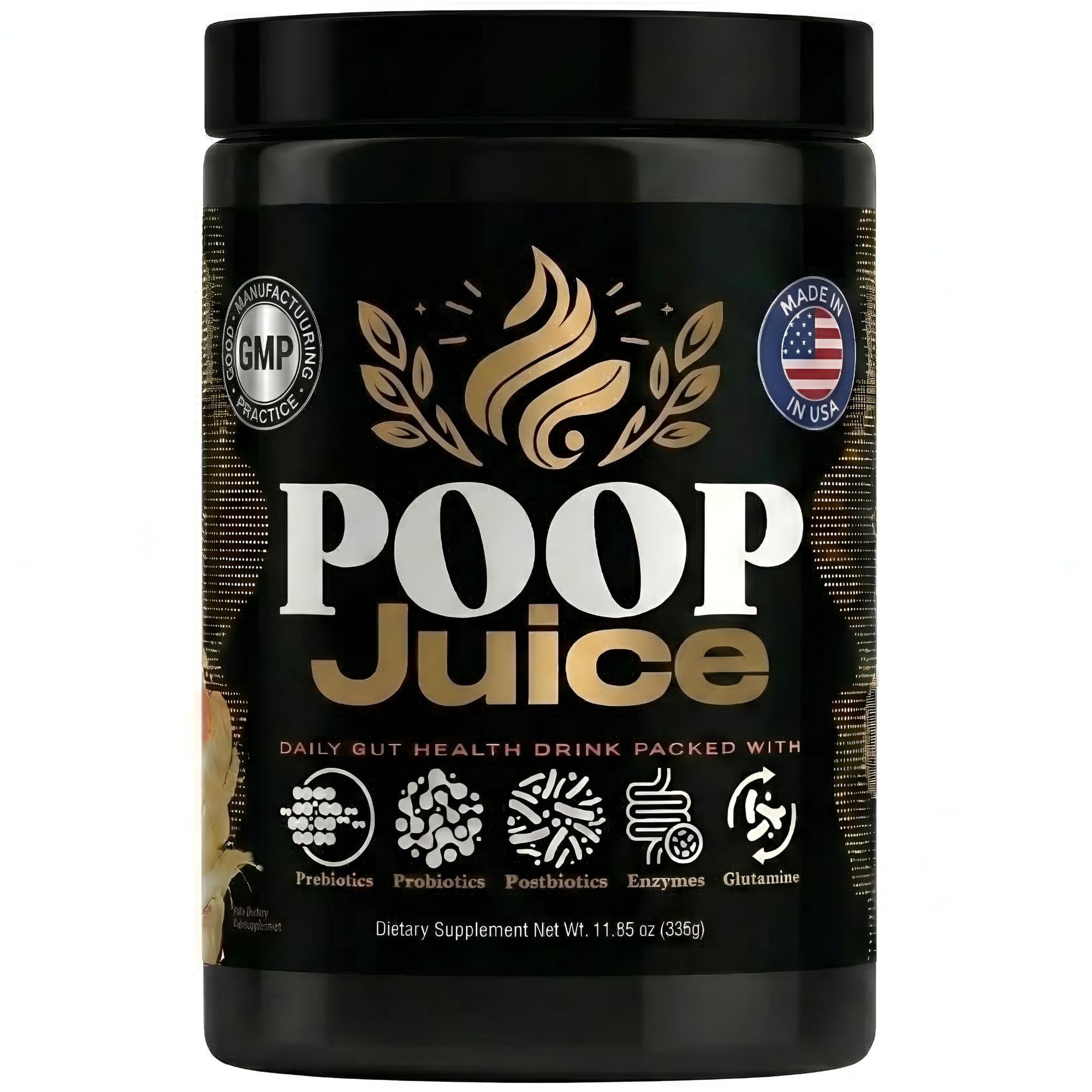 Poop Juice envase frontal mostrando el sabor fresa limonada y facilidad de uso