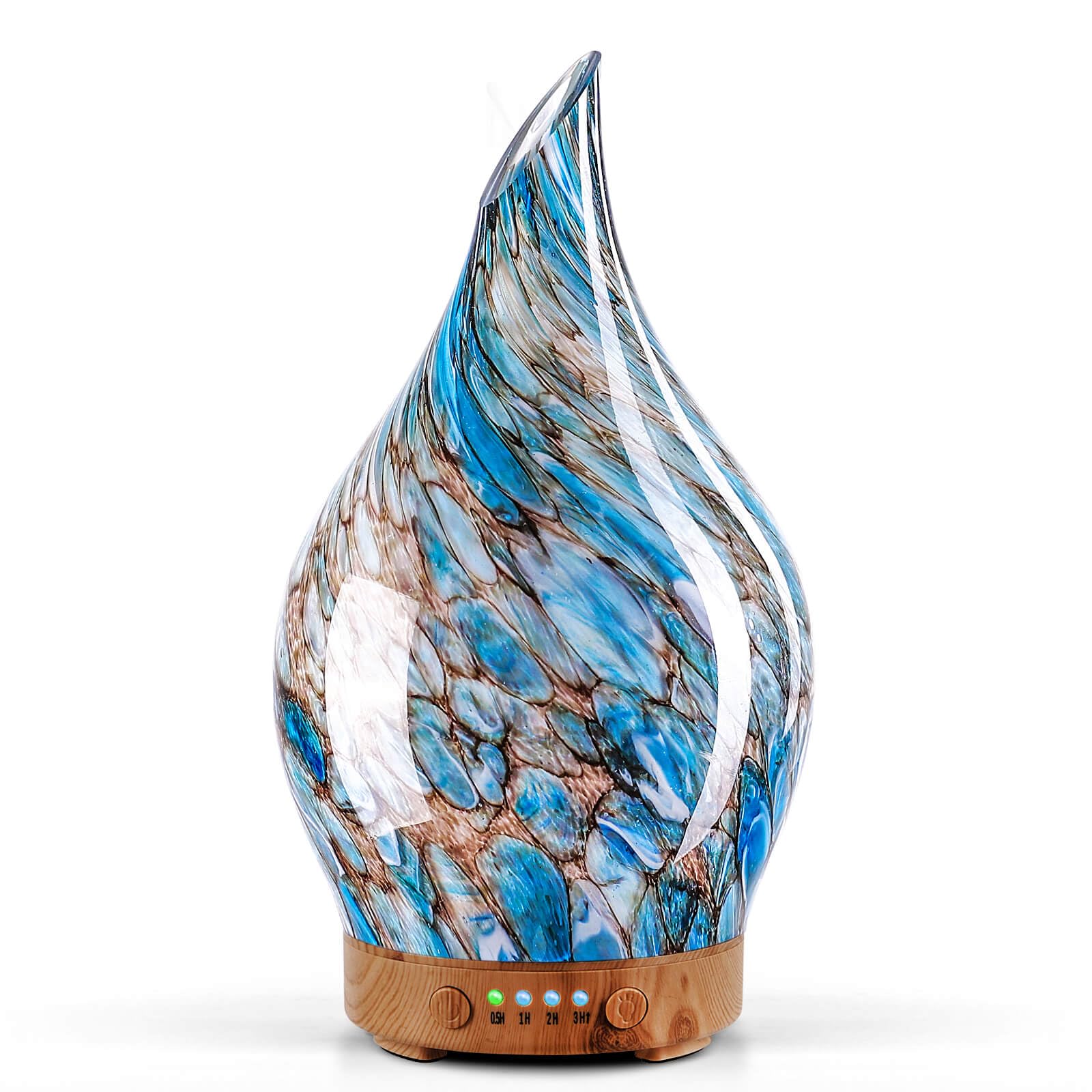 Porseme difusor frontal cristal azul mostrando diseño y beneficio de ambientación