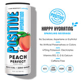 Positive Beverage lata junto a mano para comparar el tamaño portátil