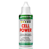 Positive Power envase frontal de Cell Power® 2oz mostrando tamaño compacto y práctico