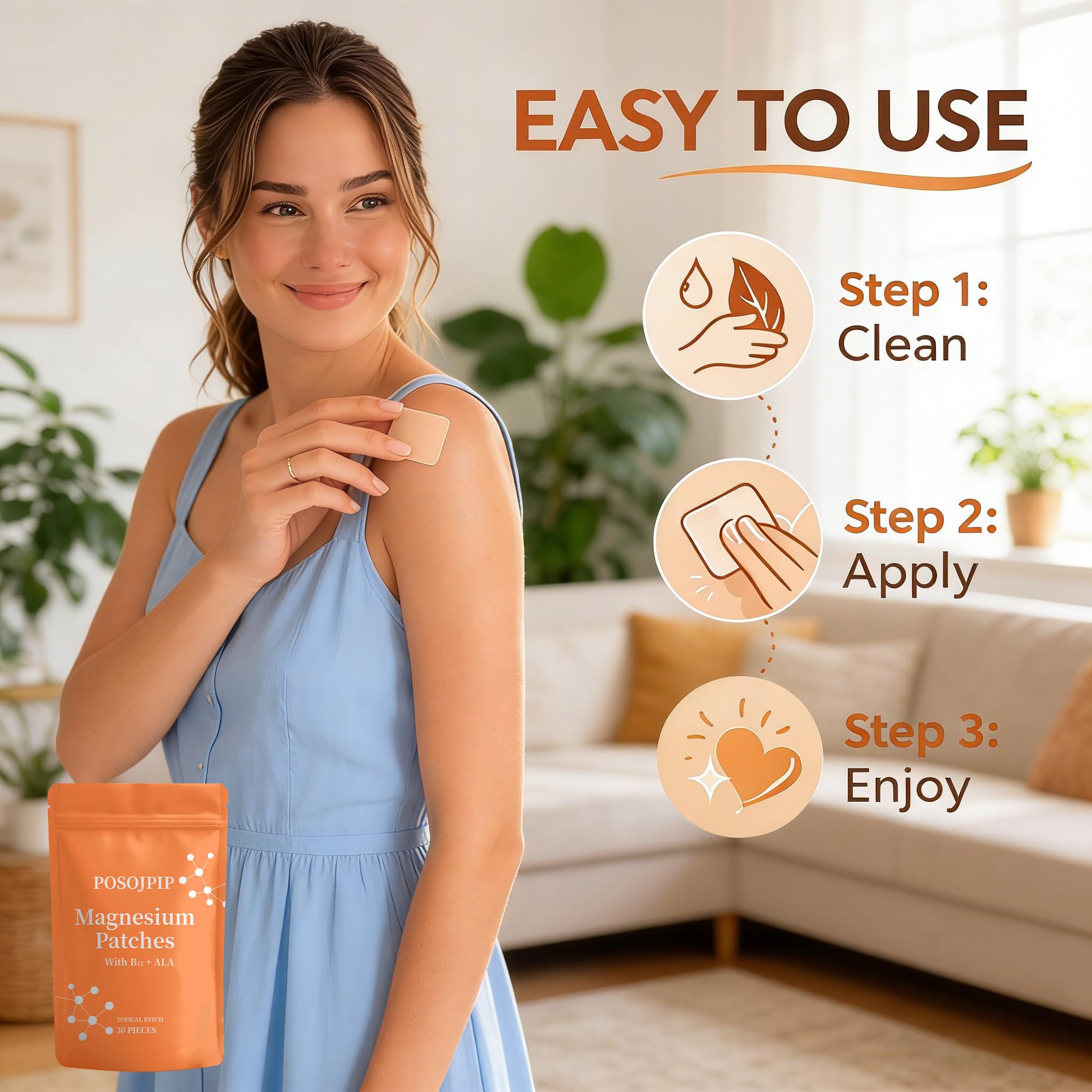 POSOJPIP detalle del adhesivo para mostrar fijación segura y uso confortable