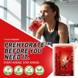 PowderVitamin bebida disuelta en vaso, hidratación sin calorías