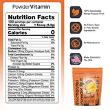 PowderVitamin cucharada con porción para medir 20 oz por ración rápida