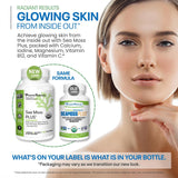 Power By Naturals botella junto a objetos para comparar tamaño y porción