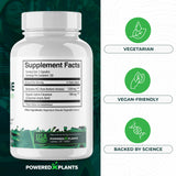 POWERED X PLANTS etiqueta nutricional enfocada en ingredientes y dosis claras