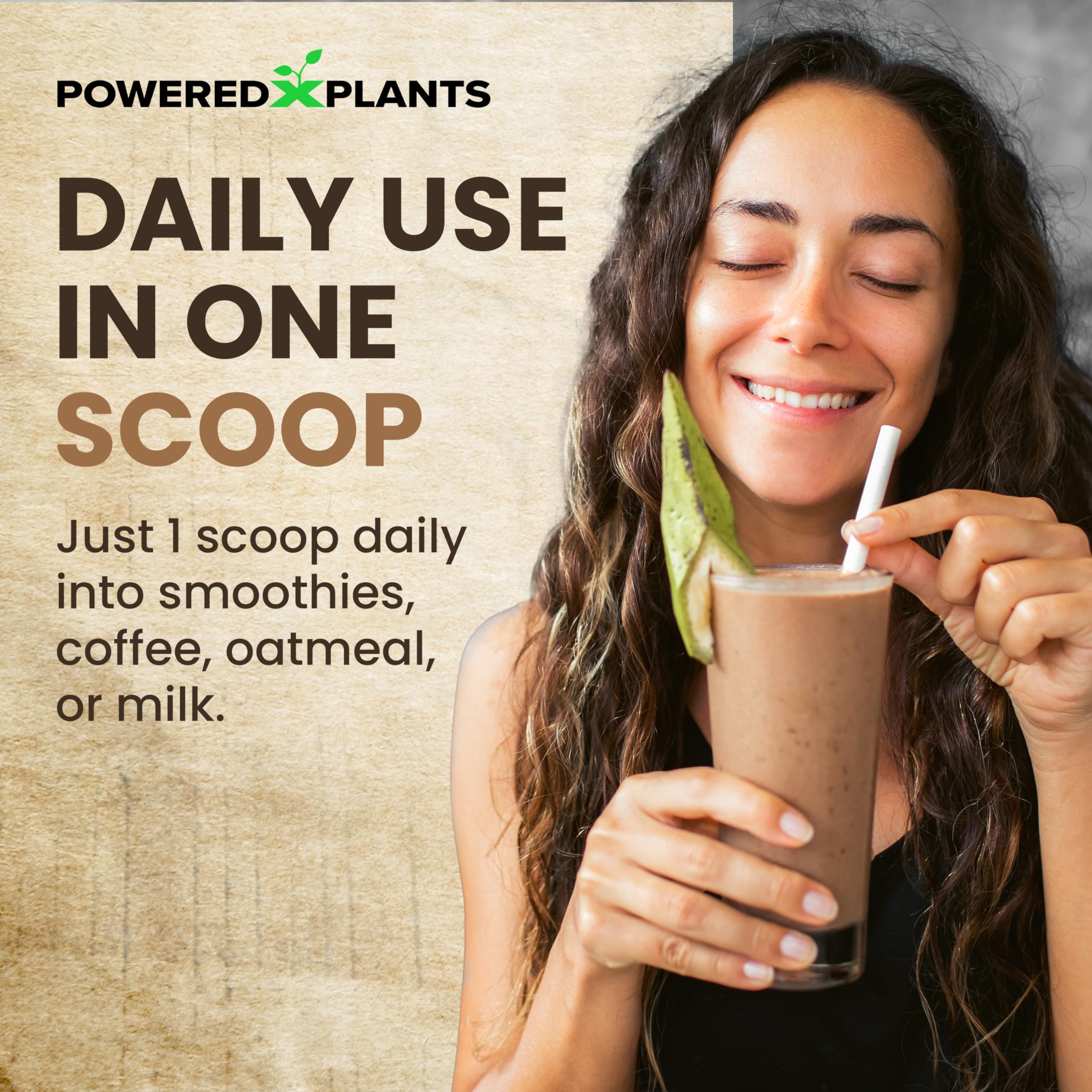 POWERED X PLANTS estilo de vida desayuno con cacao, opción práctica y vegana