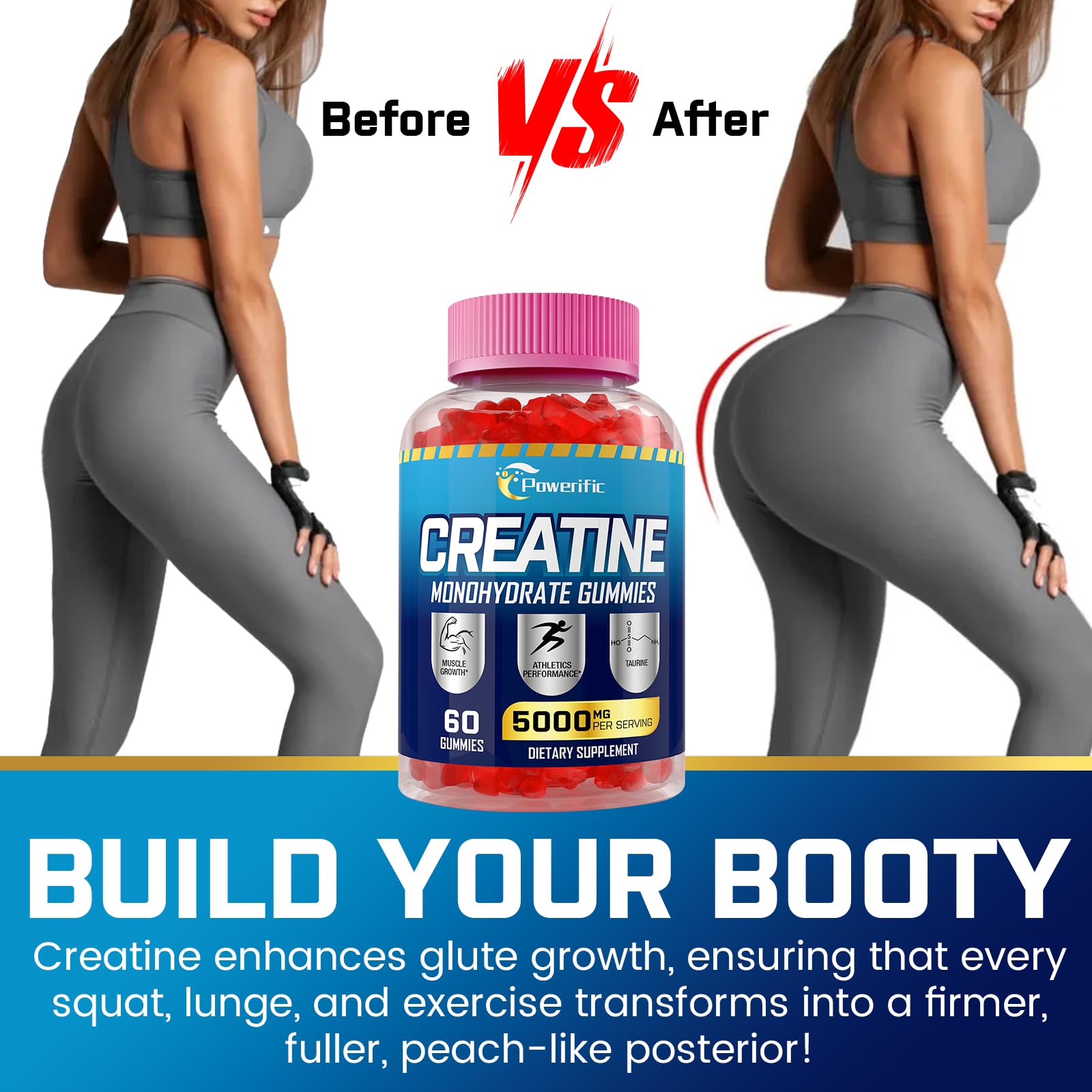 Powerific gominola en primer plano que destaca su sabor apetecible