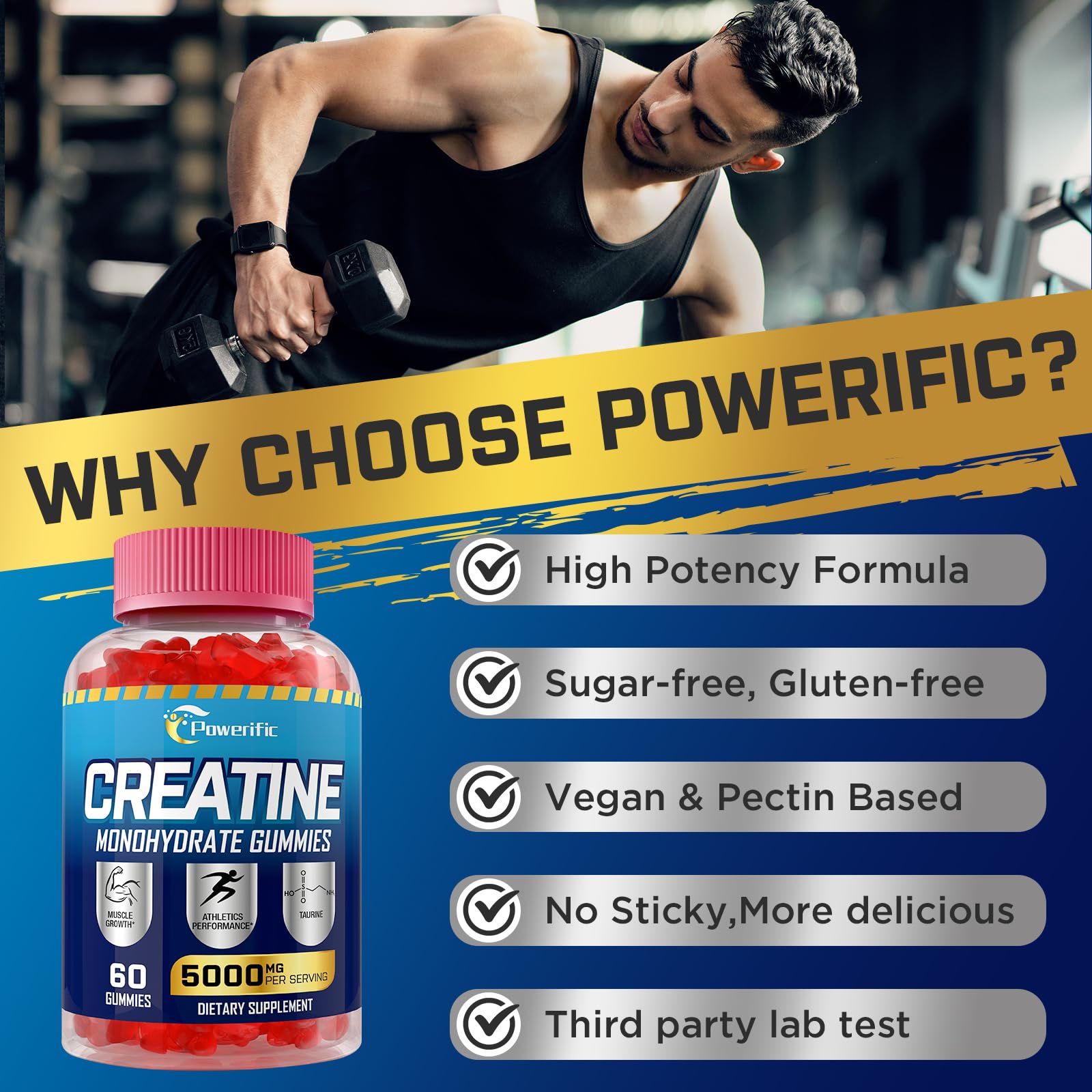 Powerific usado antes del entrenamiento para energía y conveniencia