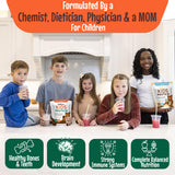POWkids etiqueta con lista de ingredientes orgánicos y nutrientes