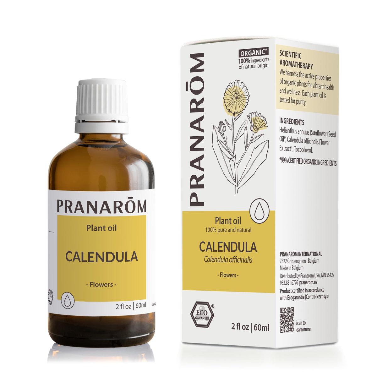 Pranarom botella frontal mostrando etiqueta orgánica y beneficio hidratante
