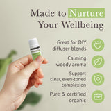 Etiqueta Pranarom con sello USDA Organic y origen australiano claro
