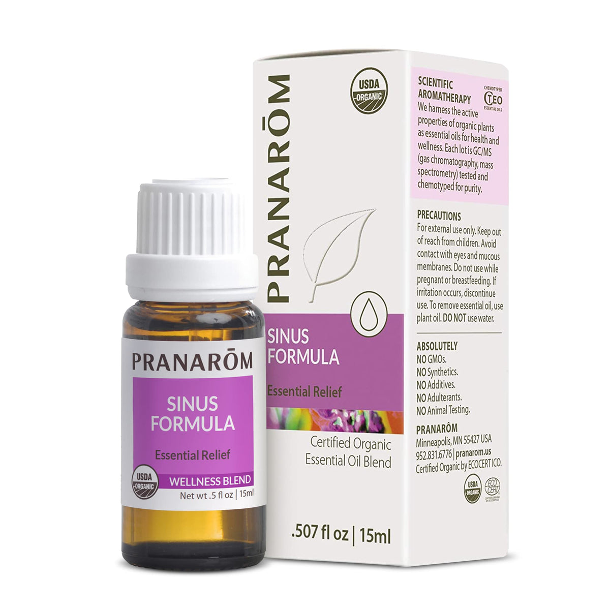 Pranarom botella frontal 15 ml mostrando etiqueta clara y beneficios