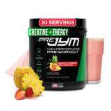 JYM Supplement Science envase frontal mostrando sabor piña-fresa y beneficio energético