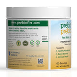 Prebiotin polvo mezclado en vaso transparente, mezcla clara y sin sabor