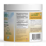 Prebiotin textura del polvo en primer plano, fácilmente soluble