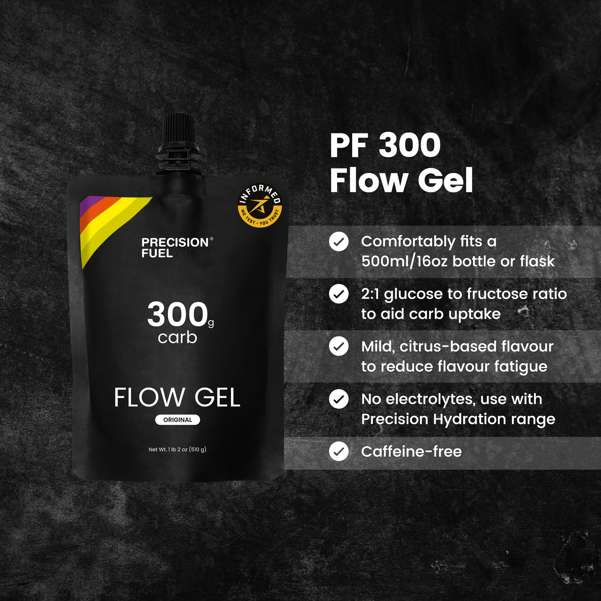 Precision Hydration gel en uso durante carrera para aporte rápido de energía