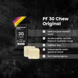 Precision Hydration atleta masticando PF30 Chew durante carrera, aporta energía sin interrumpir ritmo