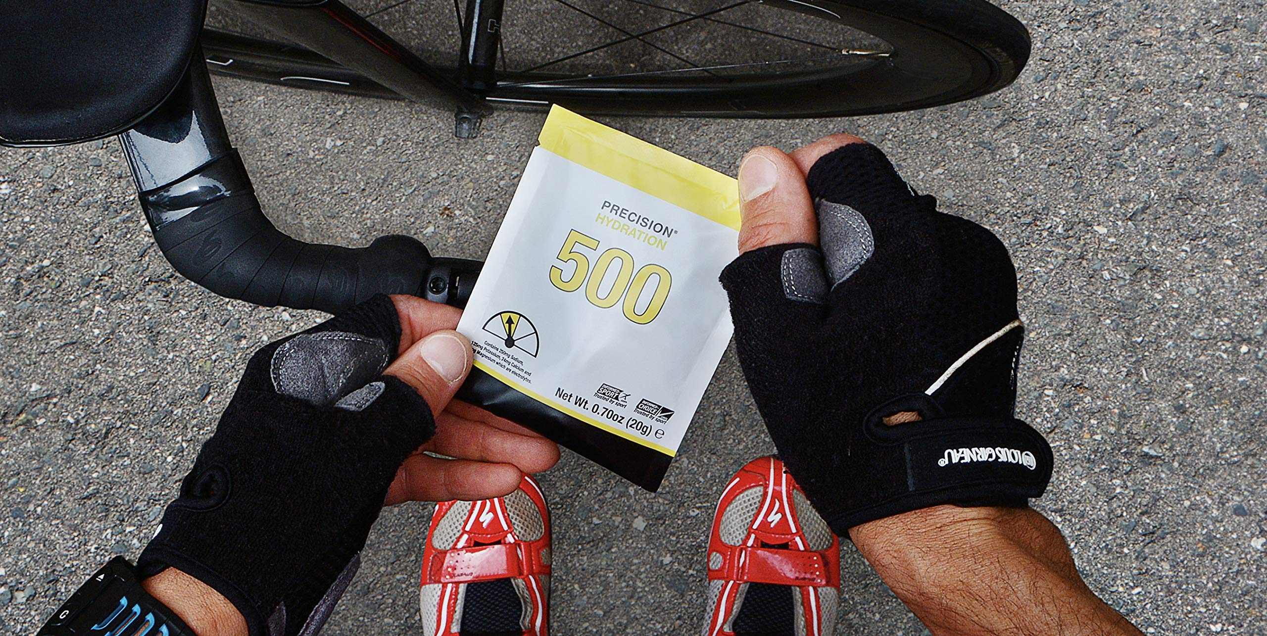 Precision Hydration etiqueta con certificaciones antidopaje e información de lote