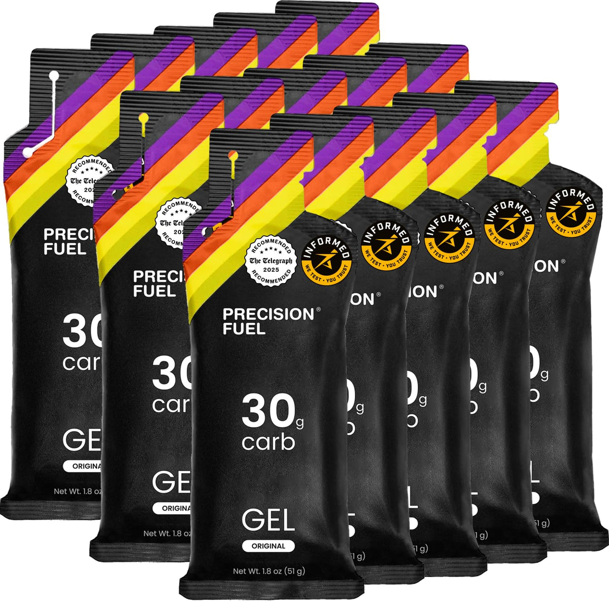 Precision Hydration presentación frontal pack 15, fácil transporte y uso rápido