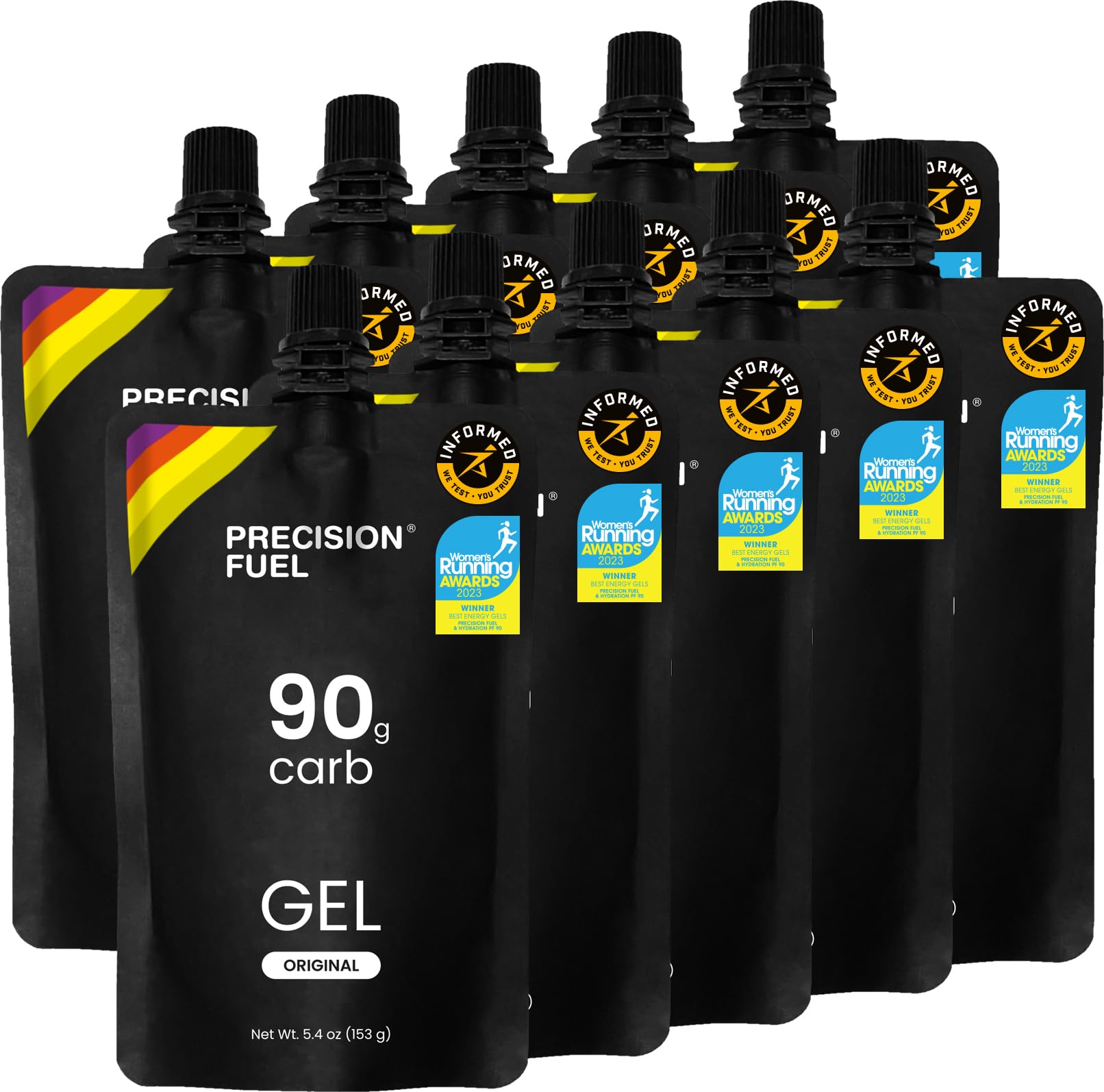 Precision Hydration PF90 frente del empaque mostrando cantidad y tapa resellable