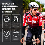 Precision Hydration bebida en bici durante ruta, mantiene energía prolongada
