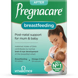 Pregnacare envase frontal mostrando 84 comprimidos, apoyo posnatal claro