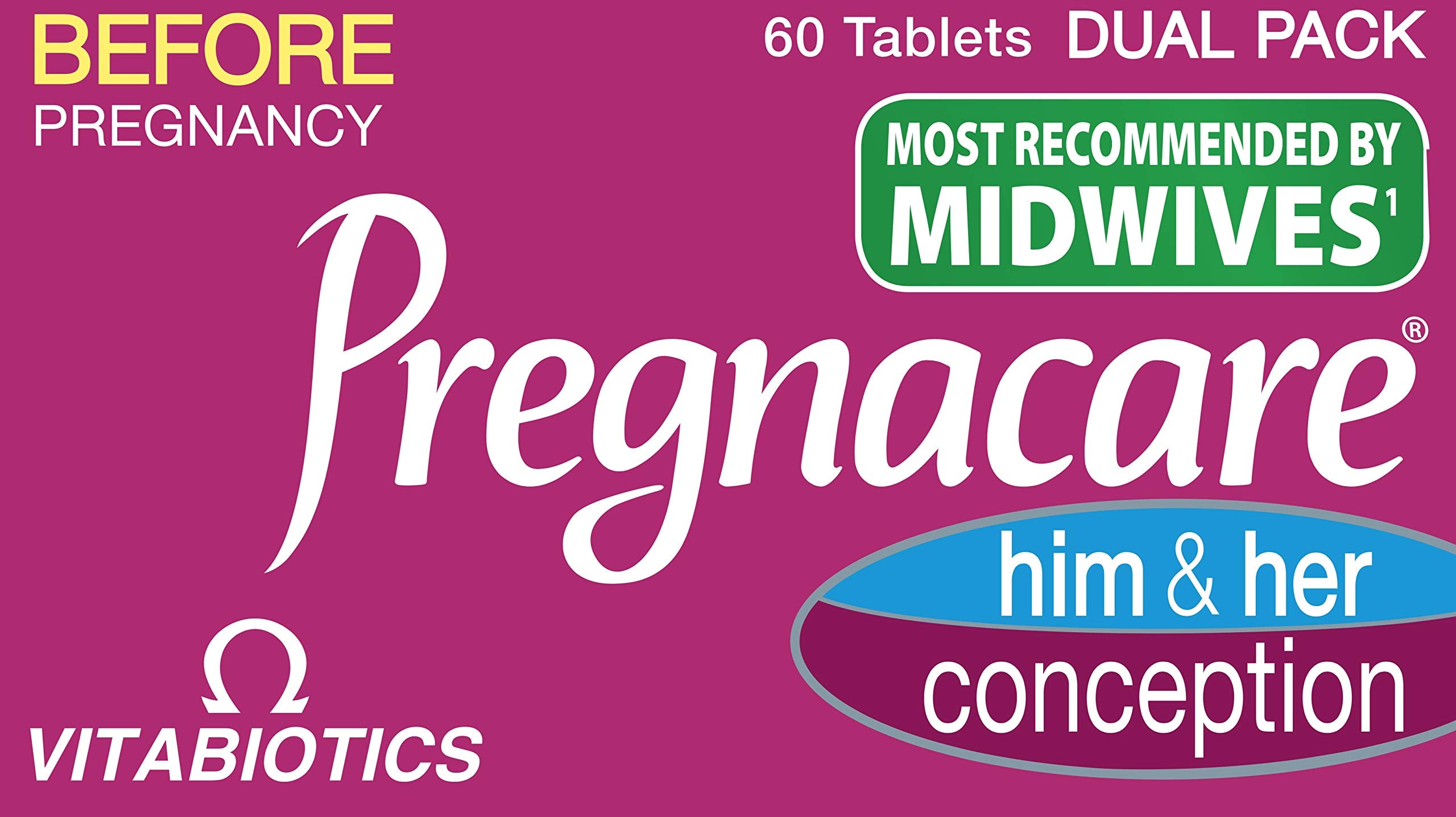 Etiqueta Pregnacare con lista de ingredientes clave y beneficios nutricionales