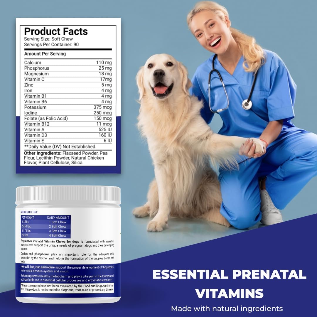 PREGNAPAWS etiqueta nutricional detalle con ingredientes clave visibles