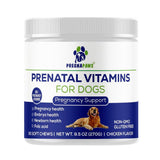 PREGNAPAWS frente del empaque mostrando 90 masticables y beneficios