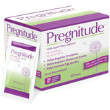 Pregnitude frente del empaque mostrando 60 sobres y beneficios claros