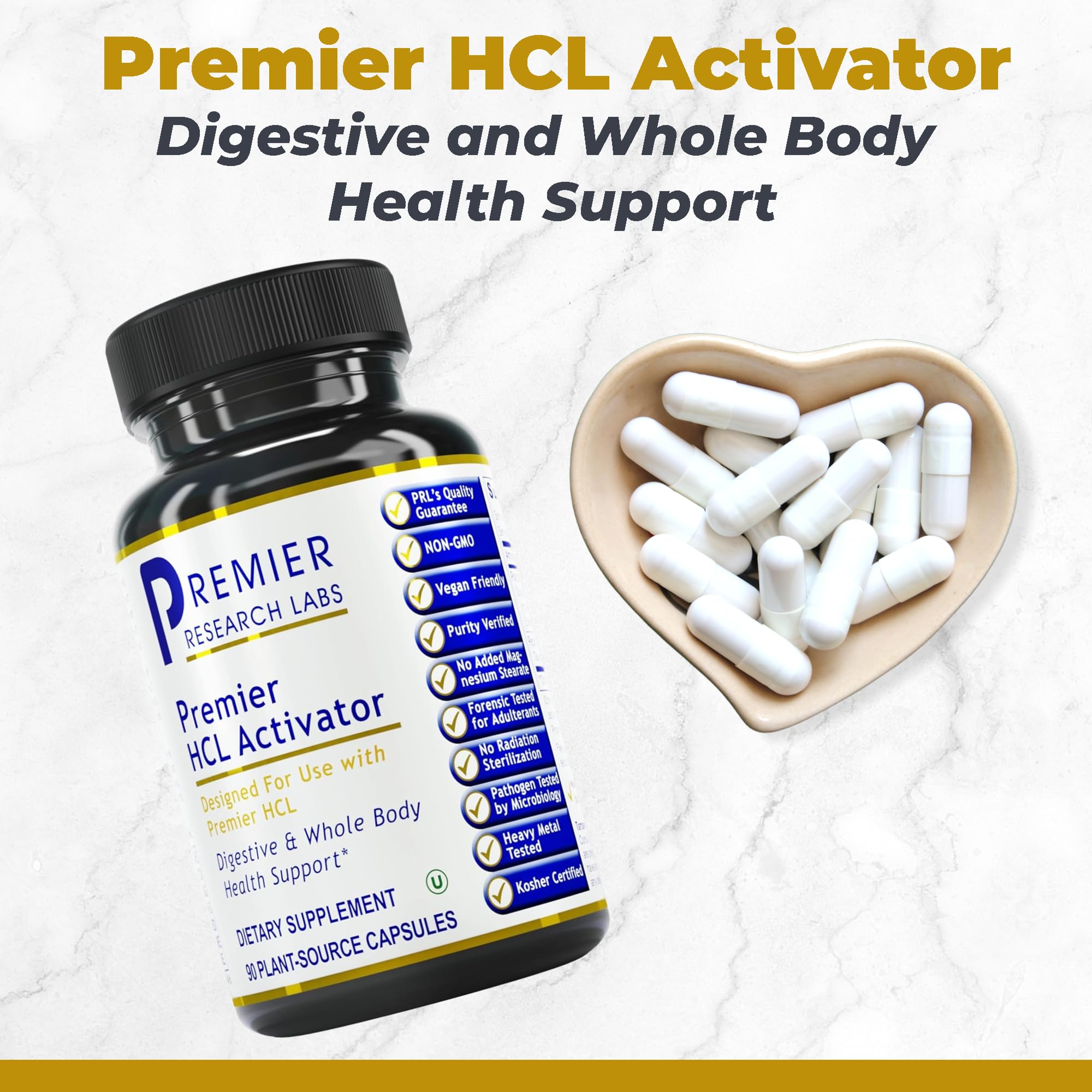 Premier Research Labs cápsula vegetal en primer plano beneficios digestivos