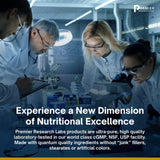 Premier Research Labs etiqueta con información, transparencia de ingredientes