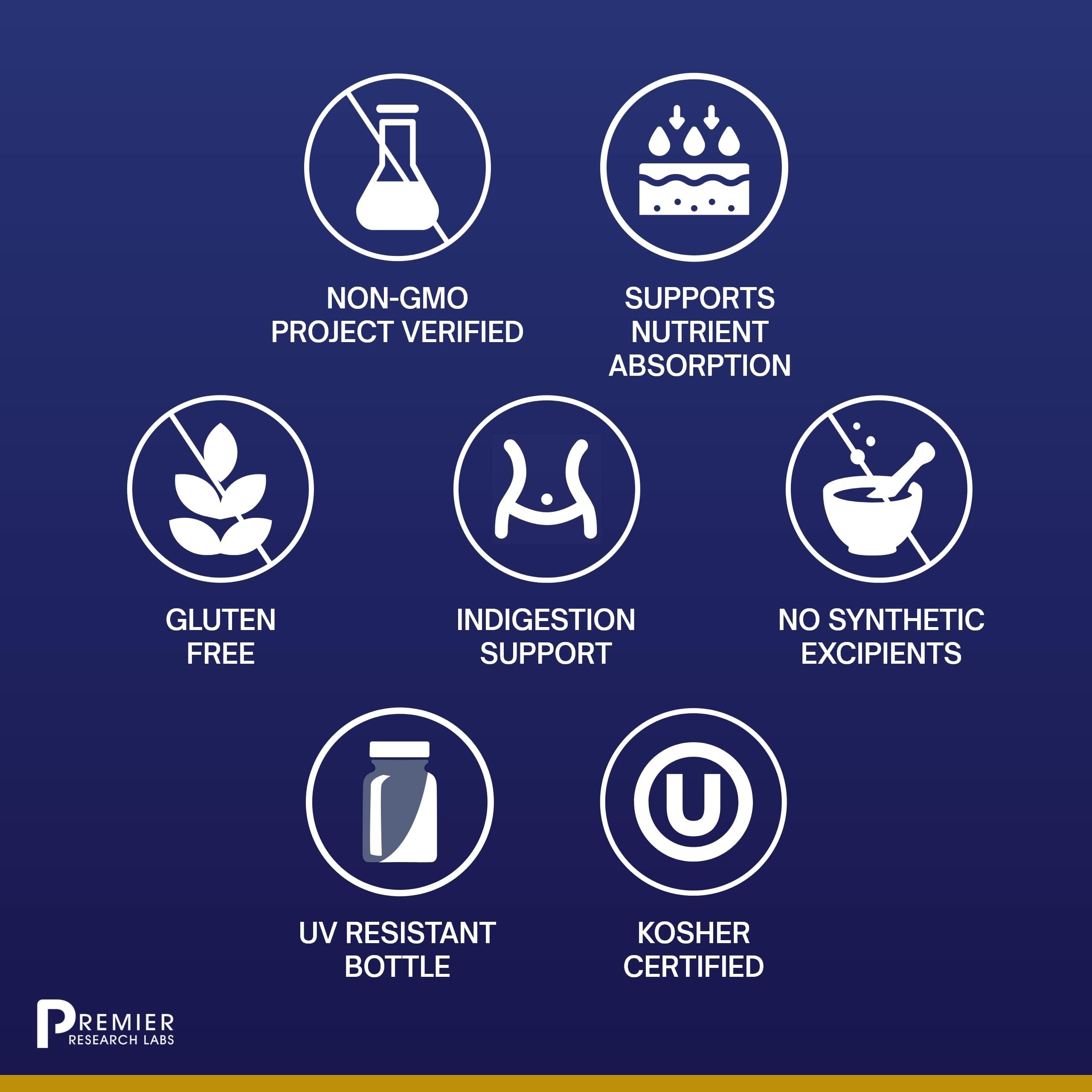Premier Research Labs en uso tras comida, beneficio de mejor digestión
