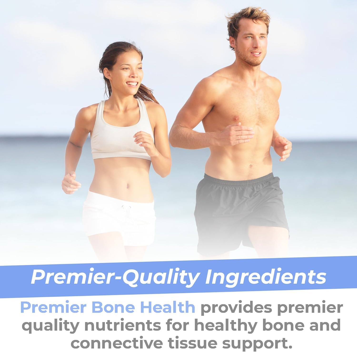 Premier Research Labs osteoven etiqueta con información de ingredientes y beneficios clave
