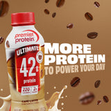 Premier Protein vista lateral destacando forma y práctico envase para viaje
