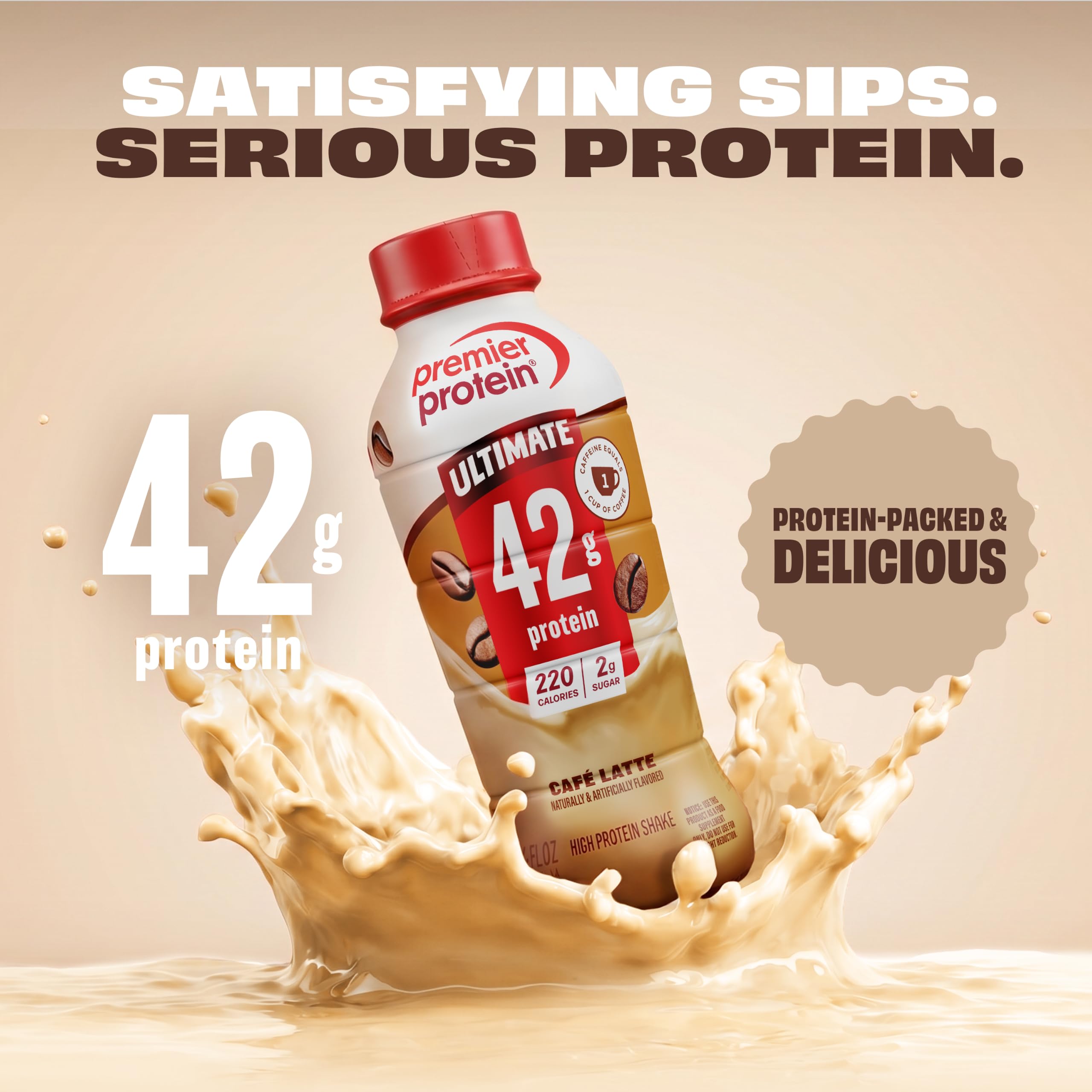 Premier Protein primer plano de textura cremosa para una experiencia sabrosa