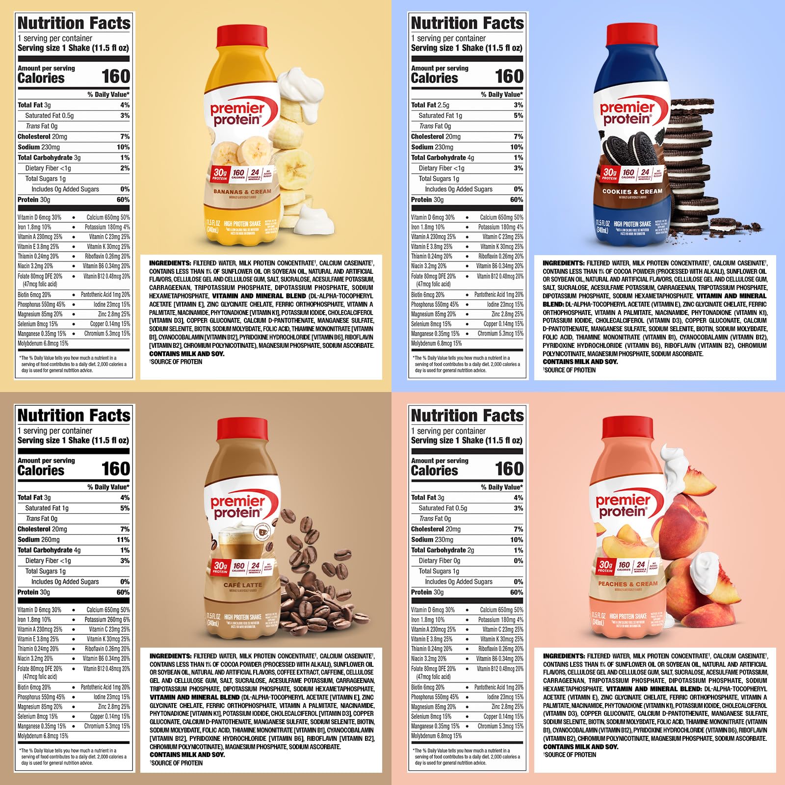 Premier Protein comparación de tamaño con mano para referencia práctica