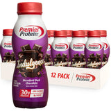 Premier Protein frente del envase mostrando sabor chocolate intenso y conveniencia