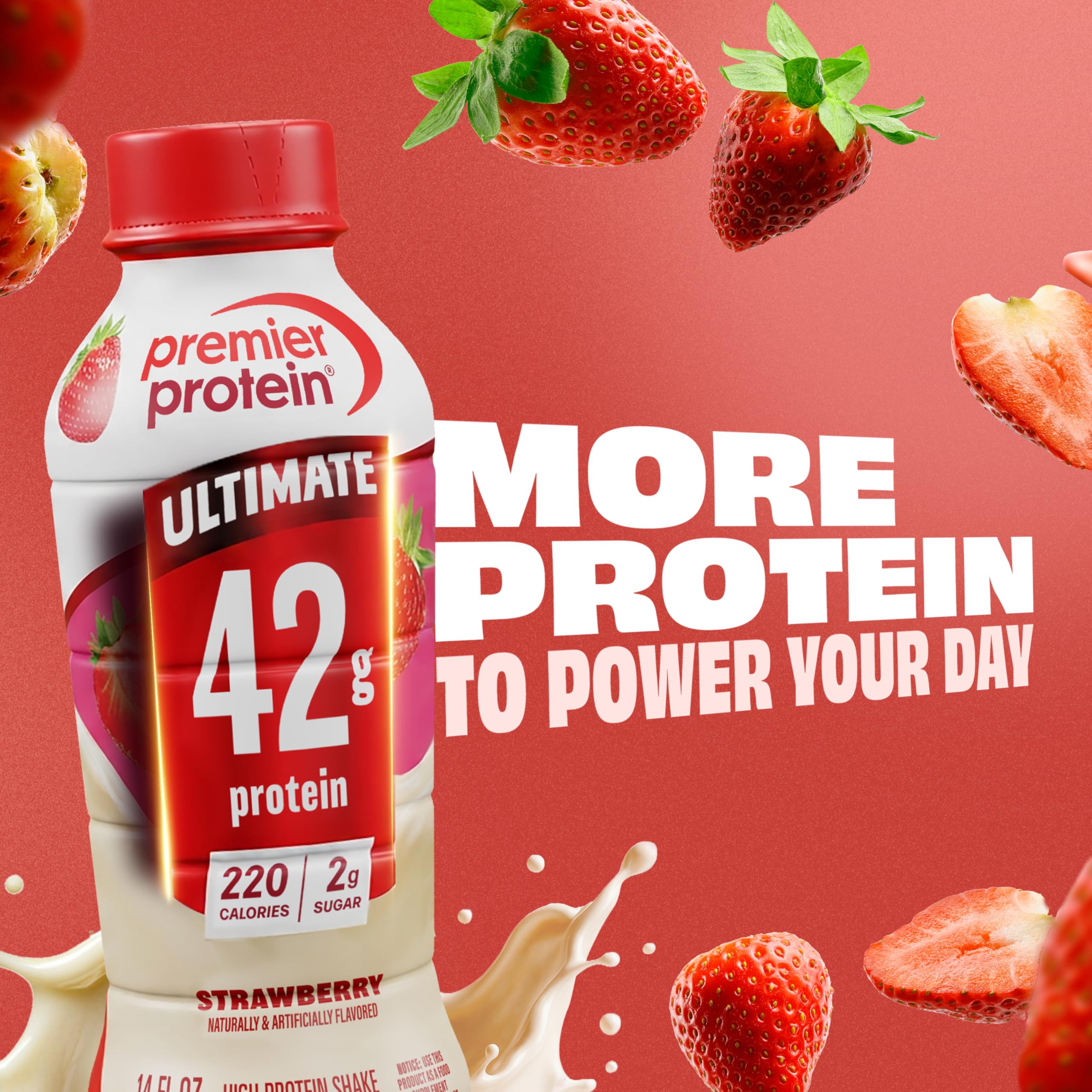 Premier Protein textura cremosa del batido fresa para sabor indulgente