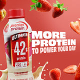 Premier Protein textura cremosa del batido fresa para sabor indulgente
