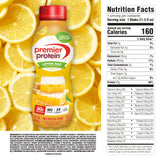 Premier Protein etiqueta nutricional Lemon Bar, muestra 30 g proteína y vitaminas