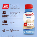 Premier Protein primer plano de textura cremosa que sugiere sabor y suavidad