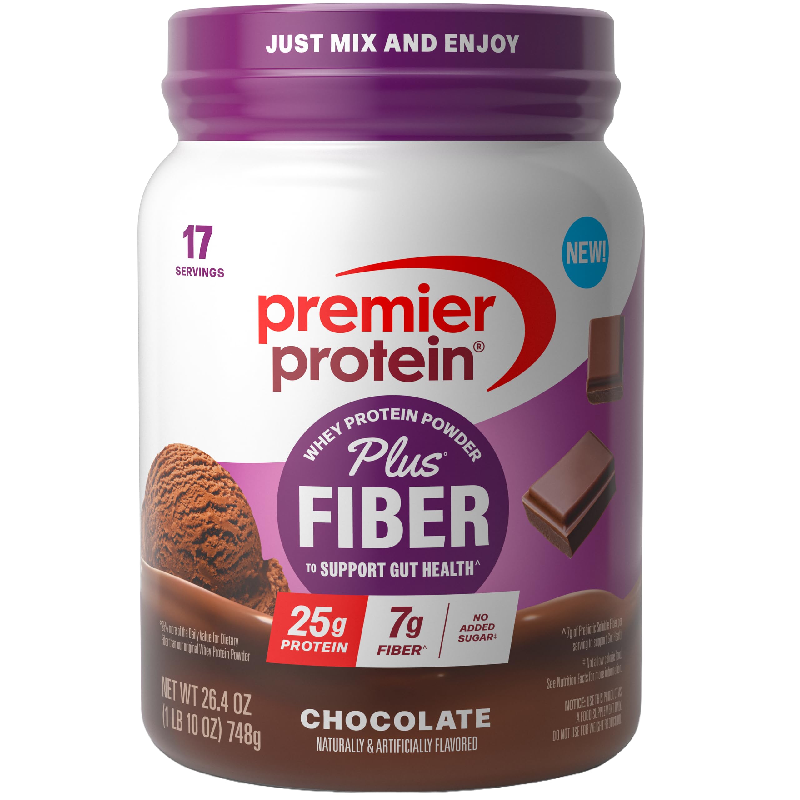 Premier Protein envase frontal chocolate mostrando marca y beneficios