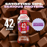 Premier Protein textura cremosa del batido chocolate en cucharada, sabor tipo malteada