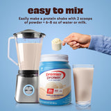 Premier Protein batido vainilla en vaso, sabor cremoso y práctico