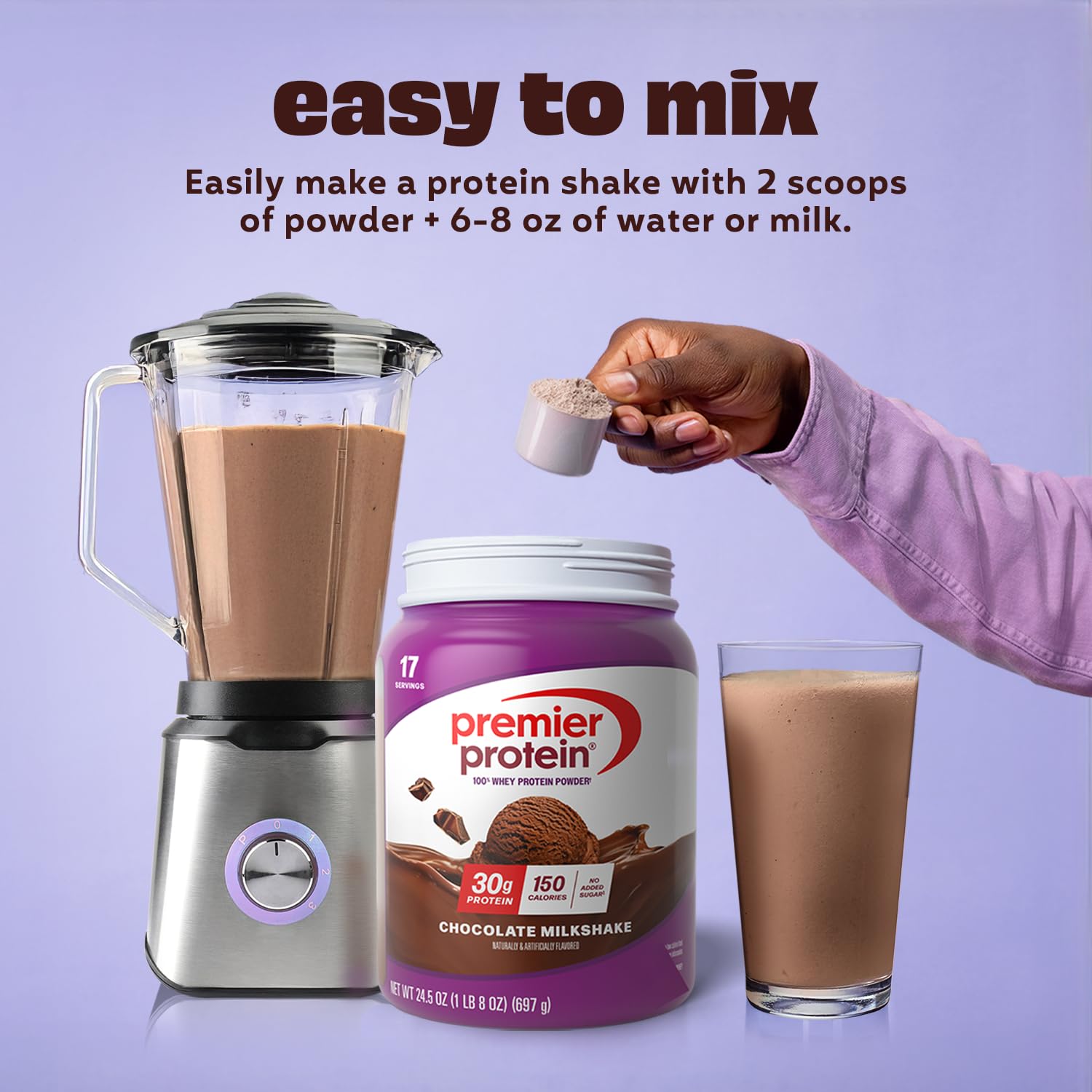 Premier Protein vaso preparado cremoso listo para beber, práctico y saciante