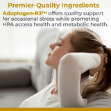 Premier Research Labs ingredientes naturales dispuestos, mezcla adaptógena visible
